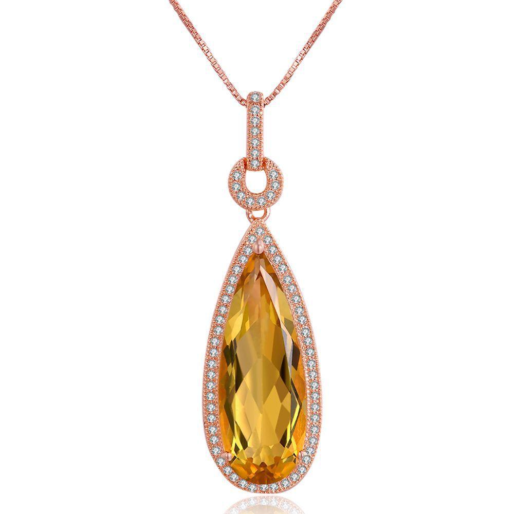 Radiant 925 Sterling Silver Pear-Shaped Citrine Jewelry Set - Your-Look