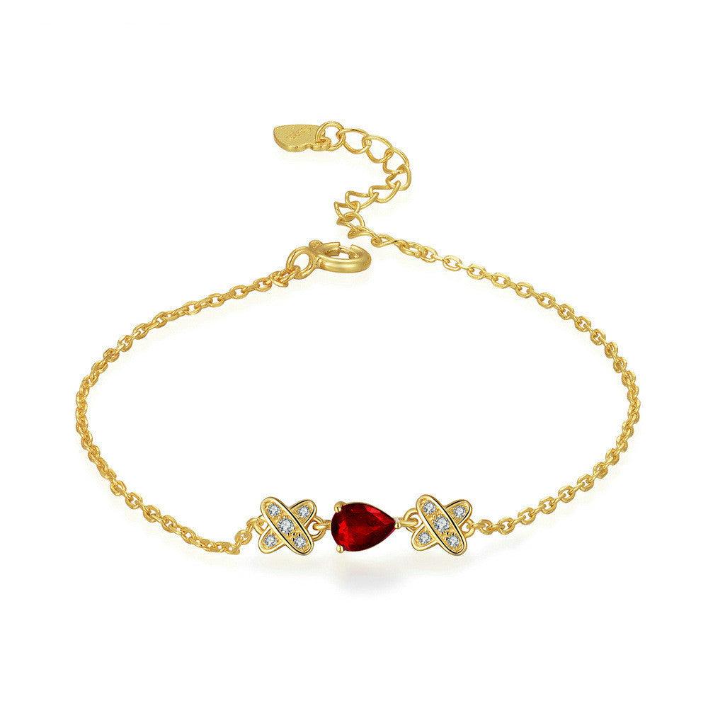 Radiant Elegance: Natural Ruby Gold Bracelet with Color Gem Jewelry