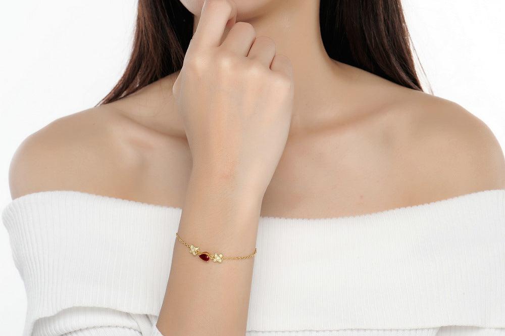 Radiant Elegance: Natural Ruby Gold Bracelet with Color Gem Jewelry - Your-Look