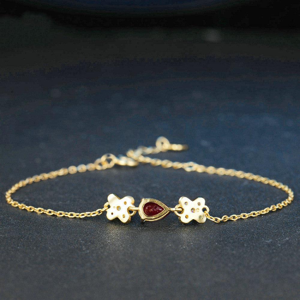 Radiant Elegance: Natural Ruby Gold Bracelet with Color Gem Jewelry - Your-Look