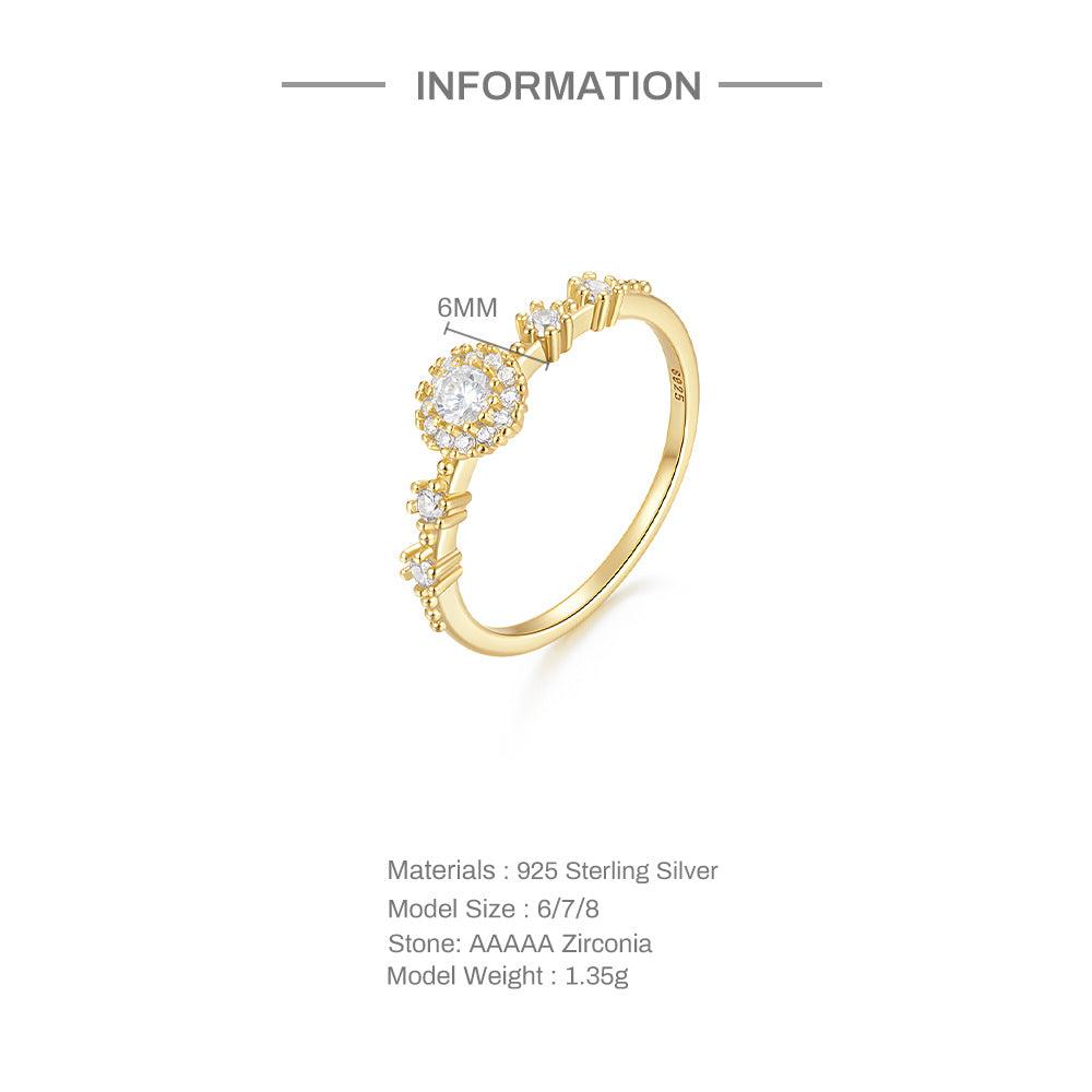 Radiate Romance with our Entry Lux Flower Rhinestone-Embedded Closed 925 Silver Proposal Ring - Your-Look
