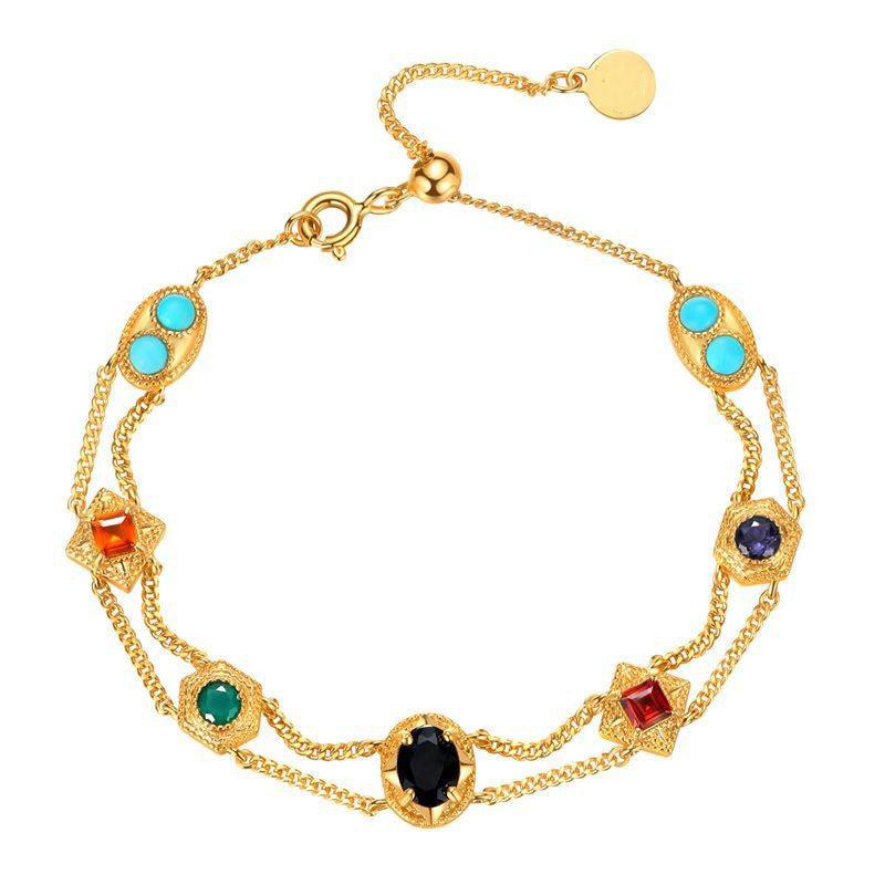 Rainbow Rainbow Color Zircon Double-layer Bracelet - Fashion - Your-Look