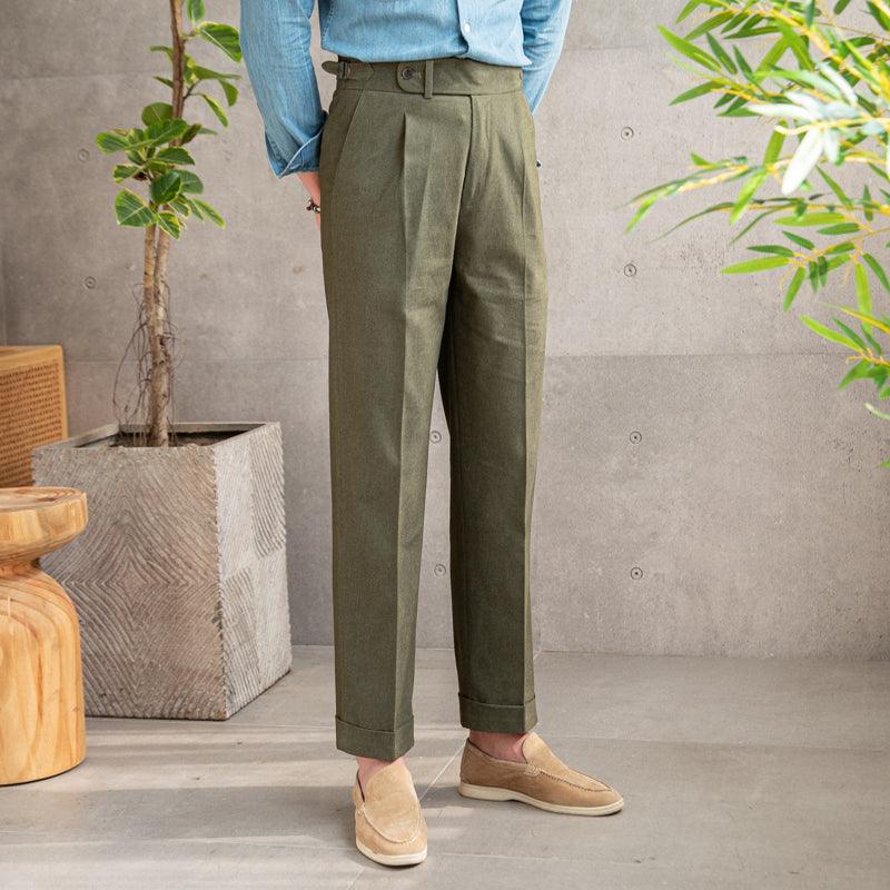 Retro Cotton High Waisted Pants For Trendy Men - Fashion - Your-Look