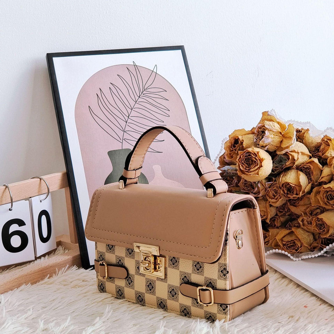 Vintage Charm: Comfortable Retro Small Square Pattern Ethnic Crossbody Bag - Your-Look