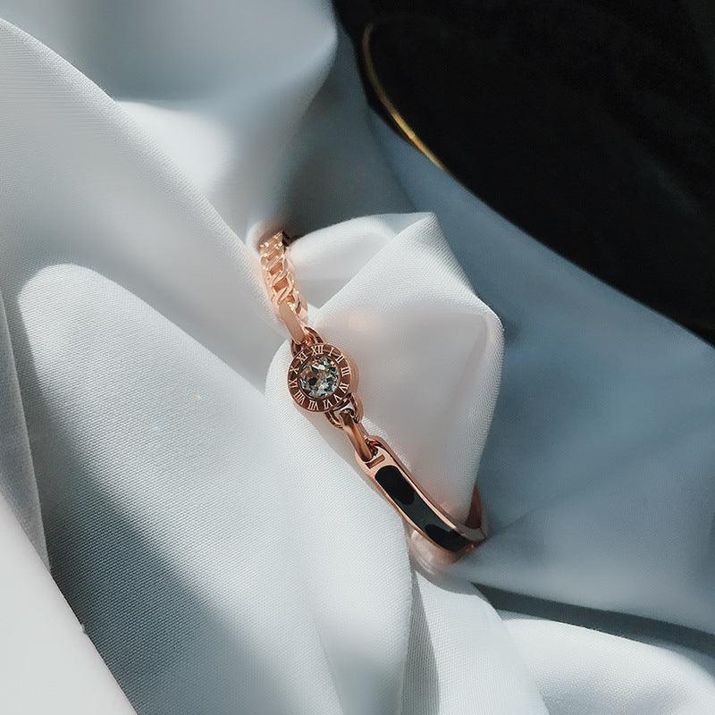 Rose Gold Titanium Steel Bracelet: Elegant Hand Jewelry for Women - Your-Look