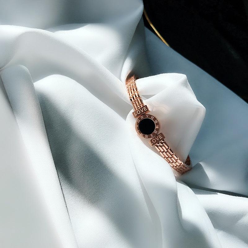 Rose Gold Titanium Steel Bracelet: Elegant Hand Jewelry for Women