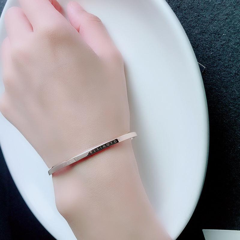 Rose Gold Titanium Steel Bracelet: Elegant Hand Jewelry for Women - Your-Look