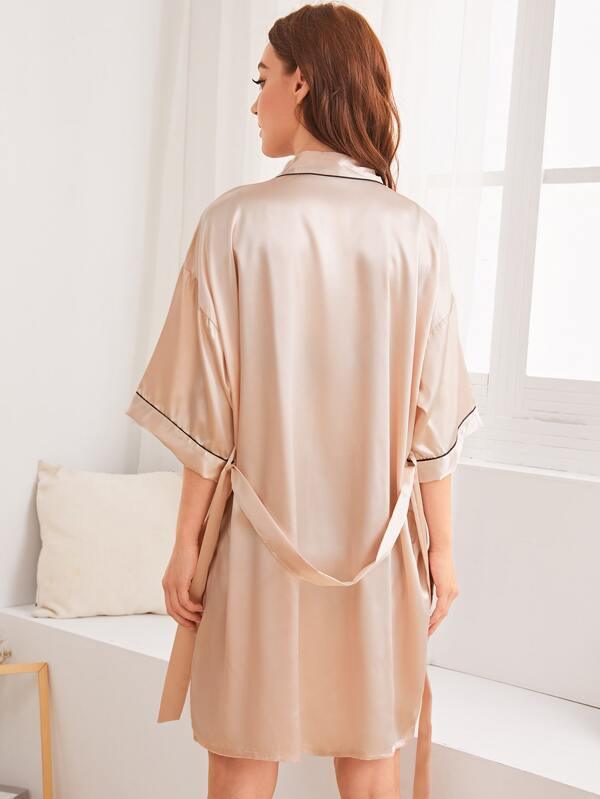 "Silken Reverie" Simulated Silk Robe - Luxurious Comfort with a Touch of Opulence - Your-Look