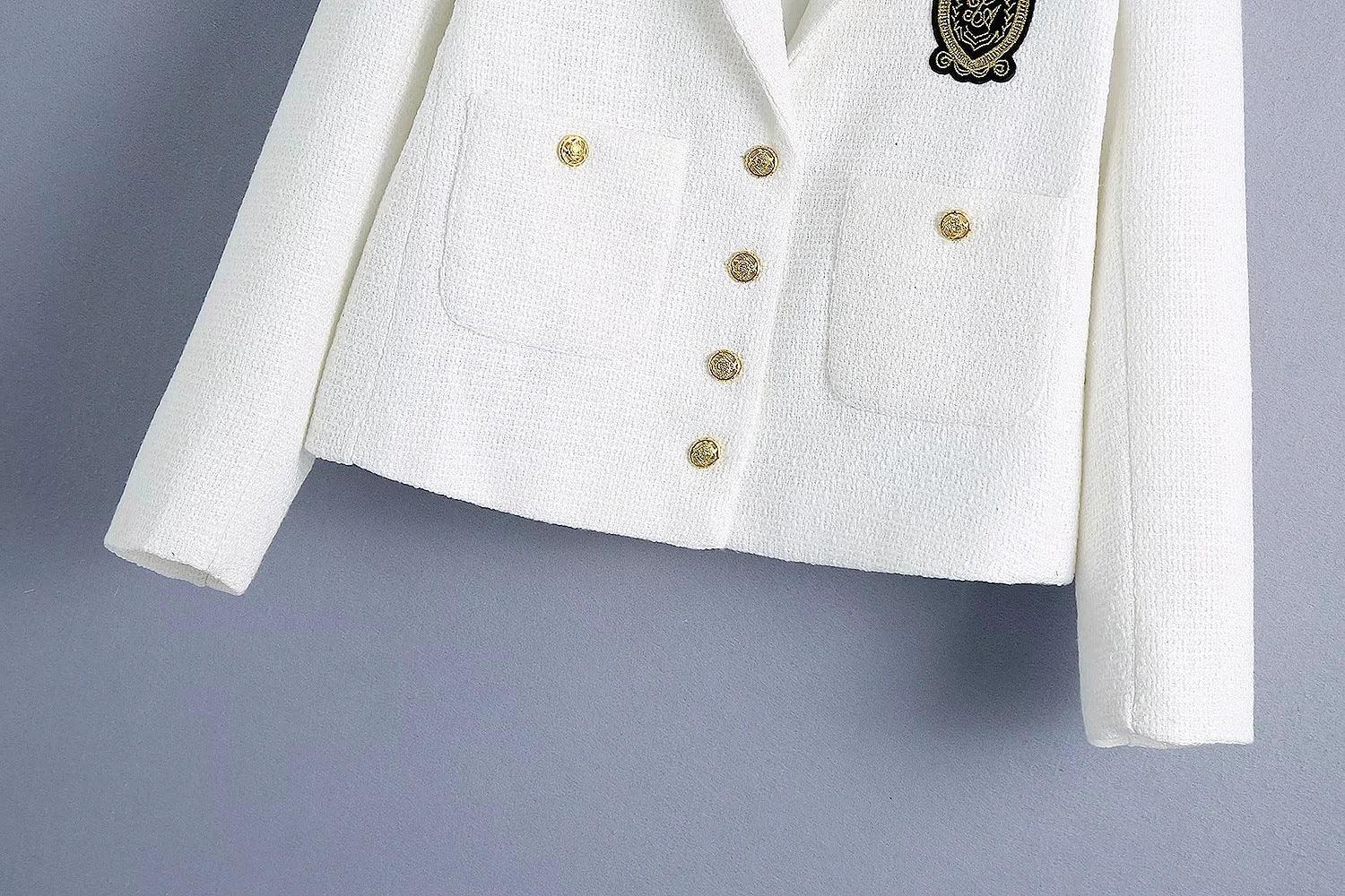 Effortless Chic: Single-Breasted Slim White Casual Blazer with Pockets - Your-Look