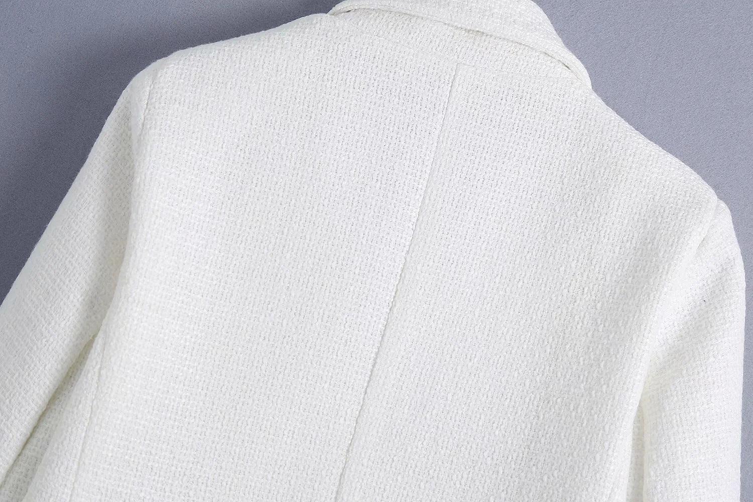 Effortless Chic: Single-Breasted Slim White Casual Blazer with Pockets - Your-Look