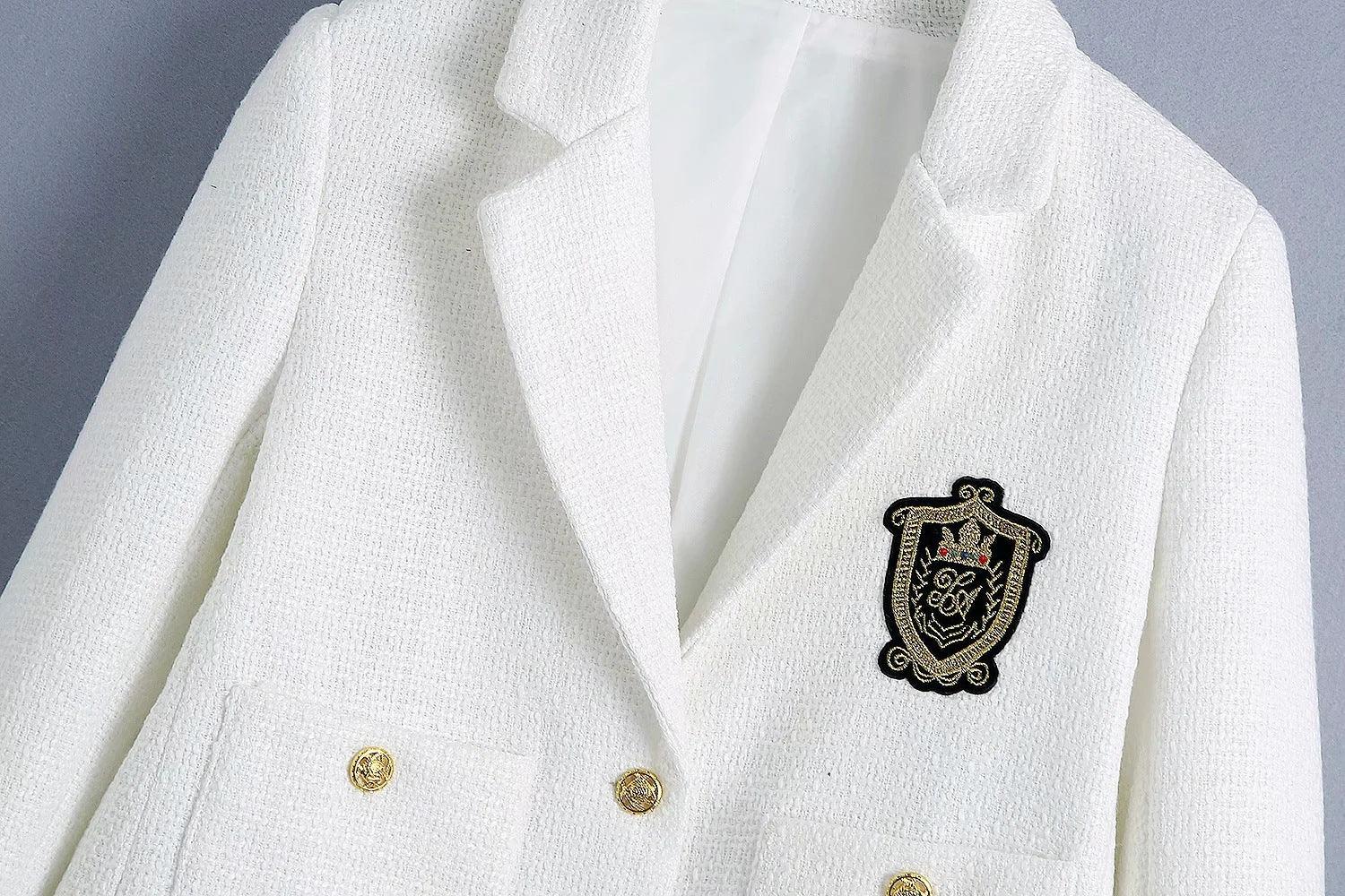 Effortless Chic: Single-Breasted Slim White Casual Blazer with Pockets - Your-Look