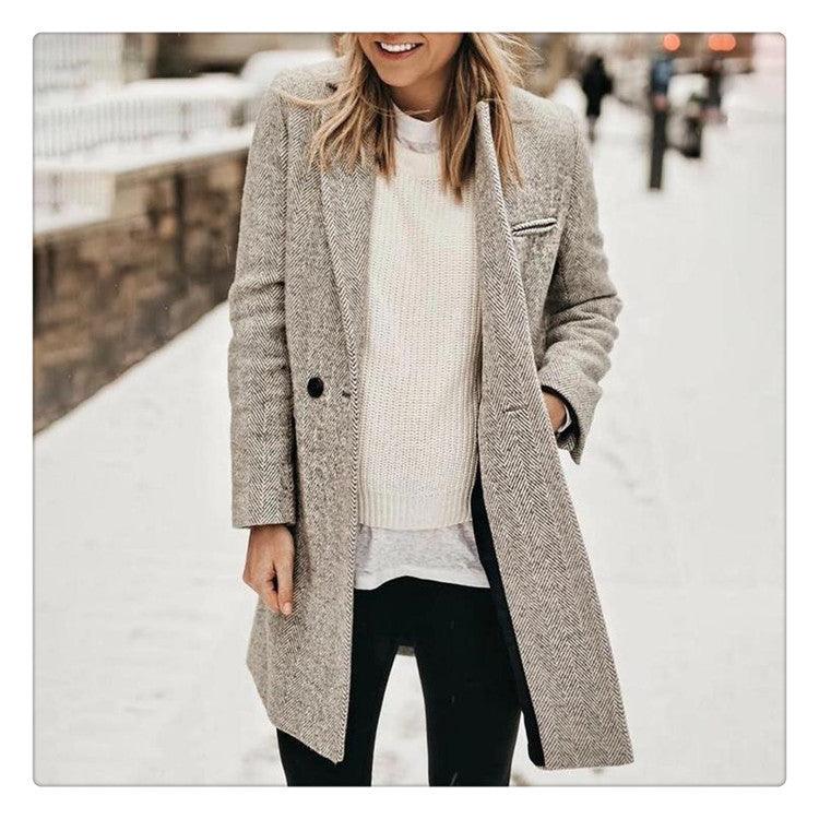 Sleek Sophistication: Slim Lapel Blazer Coat