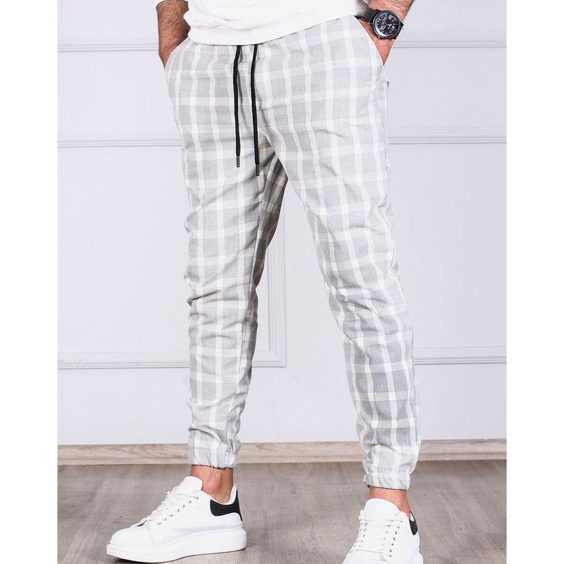 Small Lattice Striped Tethered Pants - Fashion - Your-Look
