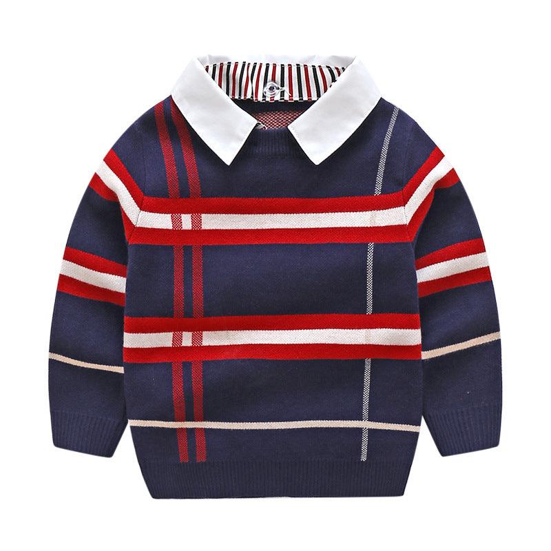 Boys plaid jacquard sweater - - Your-Look