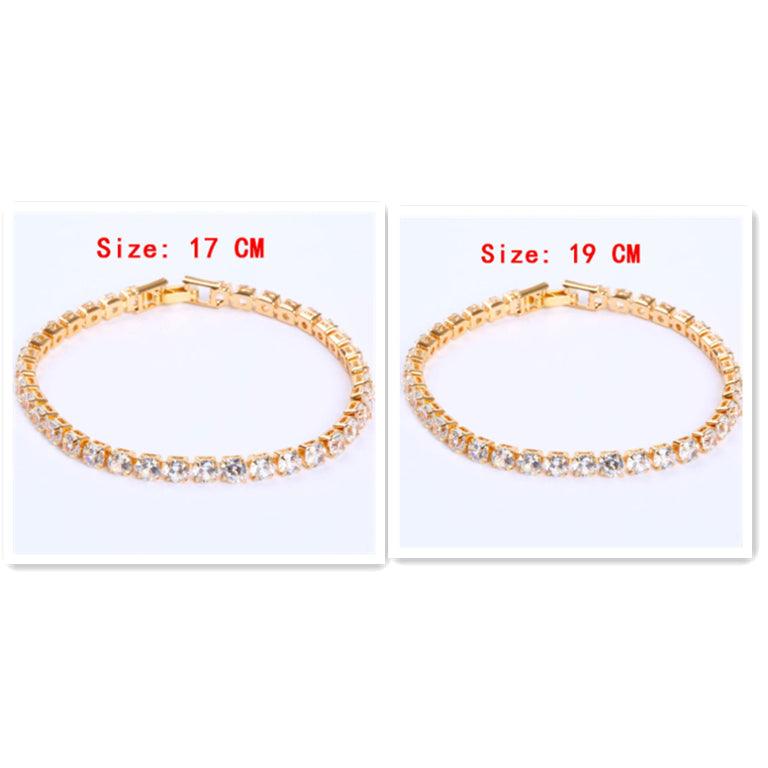 Sparkling Cubic Zirconia Tennis Bracelet: Iced Out Crystal Chain Jewellery for Women - Your-Look