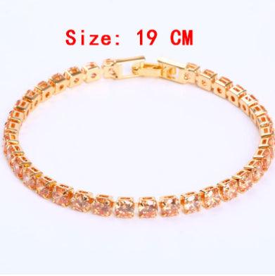 Sparkling Cubic Zirconia Tennis Bracelet: Iced Out Crystal Chain Jewellery for Women - Your-Look