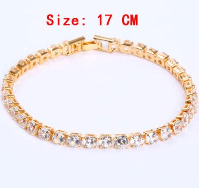 Sparkling Cubic Zirconia Tennis Bracelet: Iced Out Crystal Chain Jewellery for Women - Your-Look