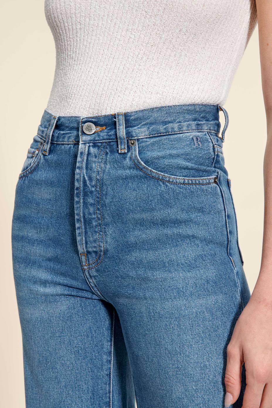 Spring New Versatile Loose High Waist Straight Retro Women&