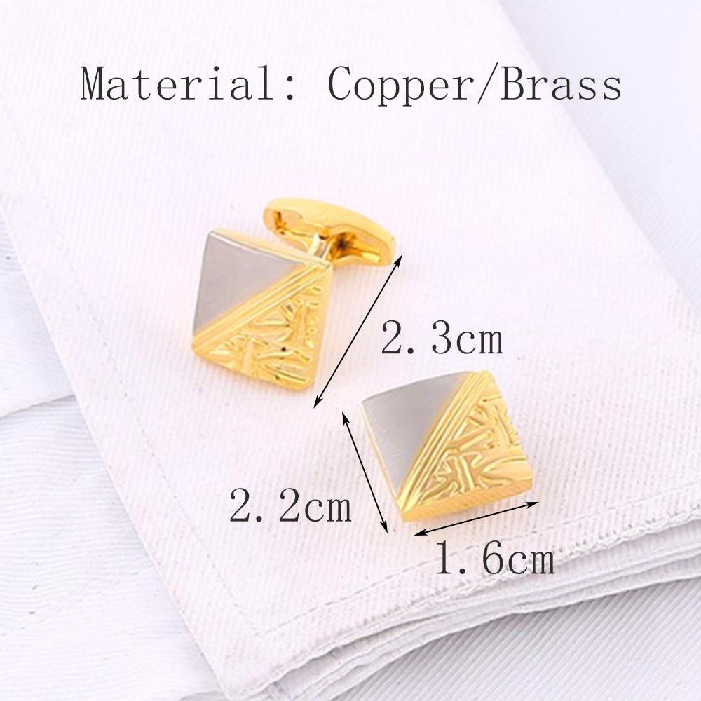 "Timeless Elegance" Square Pattern Gold and Silver Two-Tone French Cufflinks - Elevate Your Style with Exquisite Craftsmanship - Your-Look