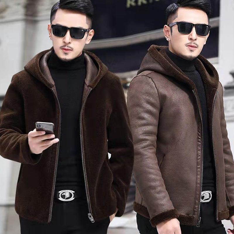 Stay Cozy and Stylish with our Double-Sided Sheep Shearing Jacket for Men - Your-Look