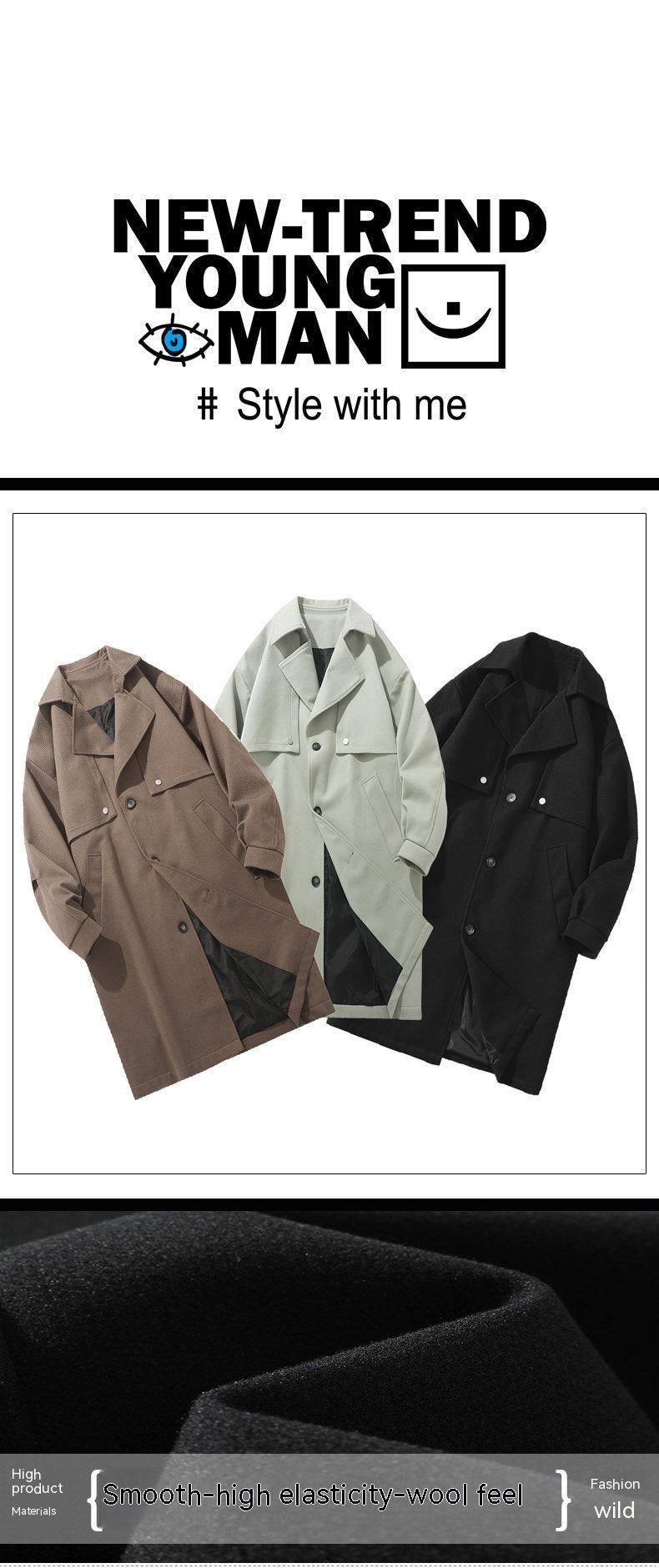 Winter New Mid-length Woolen Coat British Style Men - - Your-Look