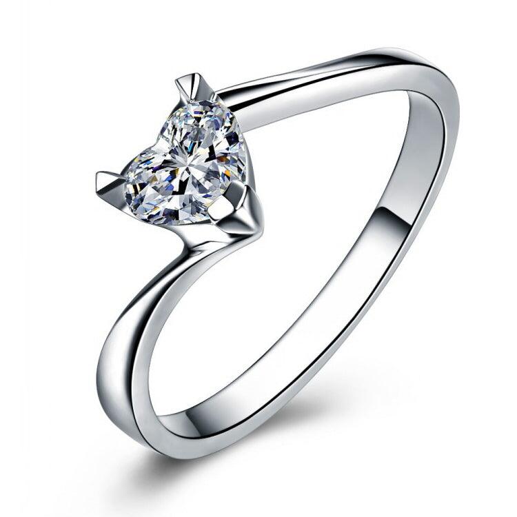 Stunning 950 White Gold Diamond Love Ring for Women
