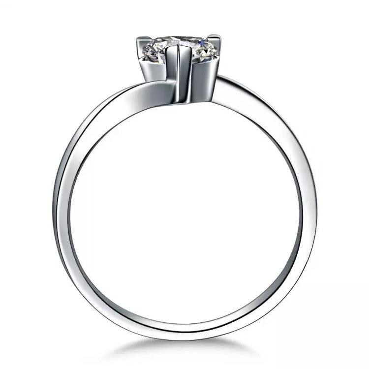 Stunning 950 White Gold Diamond Love Ring for Women