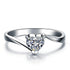 Stunning 950 White Gold Diamond Love Ring for Women