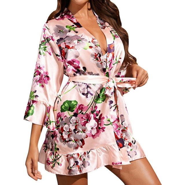 "Sultry Allure" Ladies Print Sexy Robe - Unveil Your Irresistible Charm - Your-Look