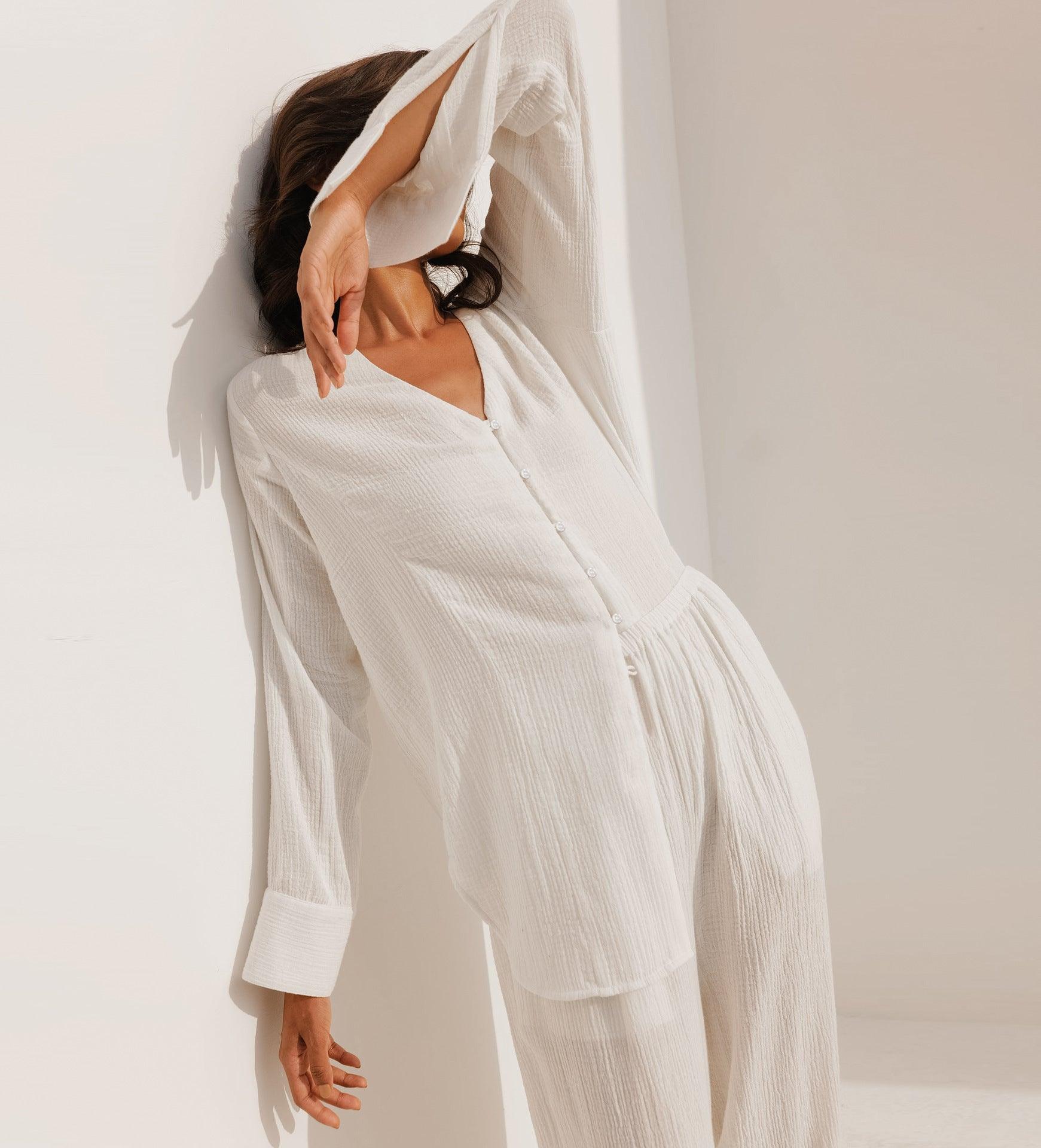"Summer Breeze" Cotton Long European And American Pajamas - Effortless Comfort in Chic Style - Your-Look