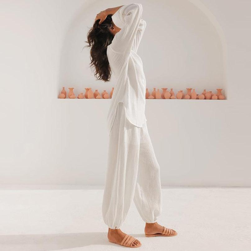 "Summer Breeze" Cotton Long European And American Pajamas - Effortless Comfort in Chic Style - Your-Look