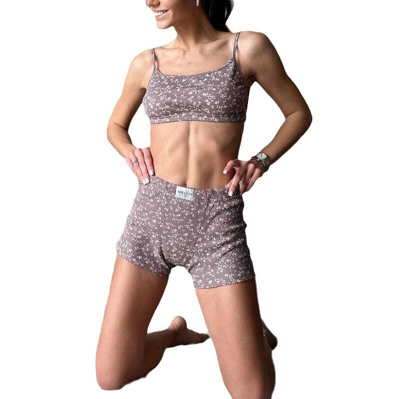 "Summer Dreaming" Printed Camisole Shorts Pajamas Two-piece Set - Embrace Cool Comfort - Your-Look