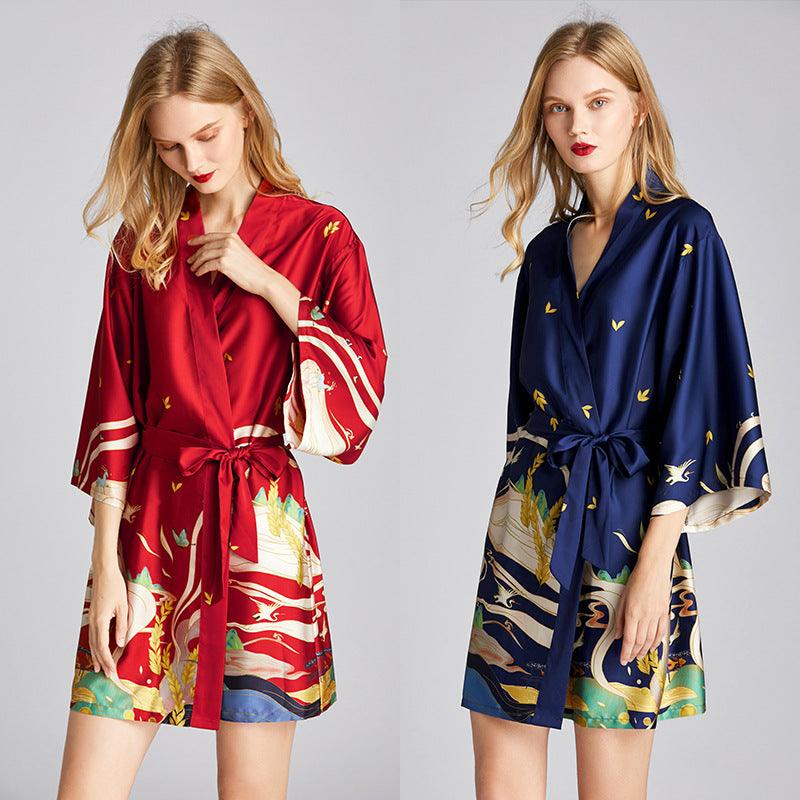 "Summer Serenity" Silk Robe - Embrace Cool Comfort and Effortless Elegance - Your-Look