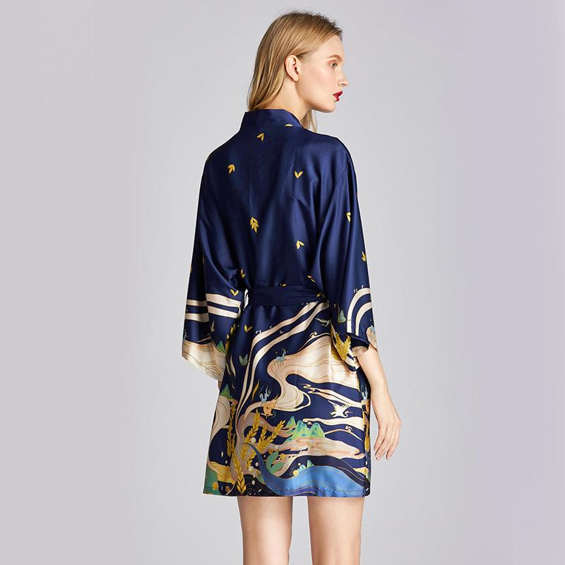 "Summer Serenity" Silk Robe - Embrace Cool Comfort and Effortless Elegance - Your-Look