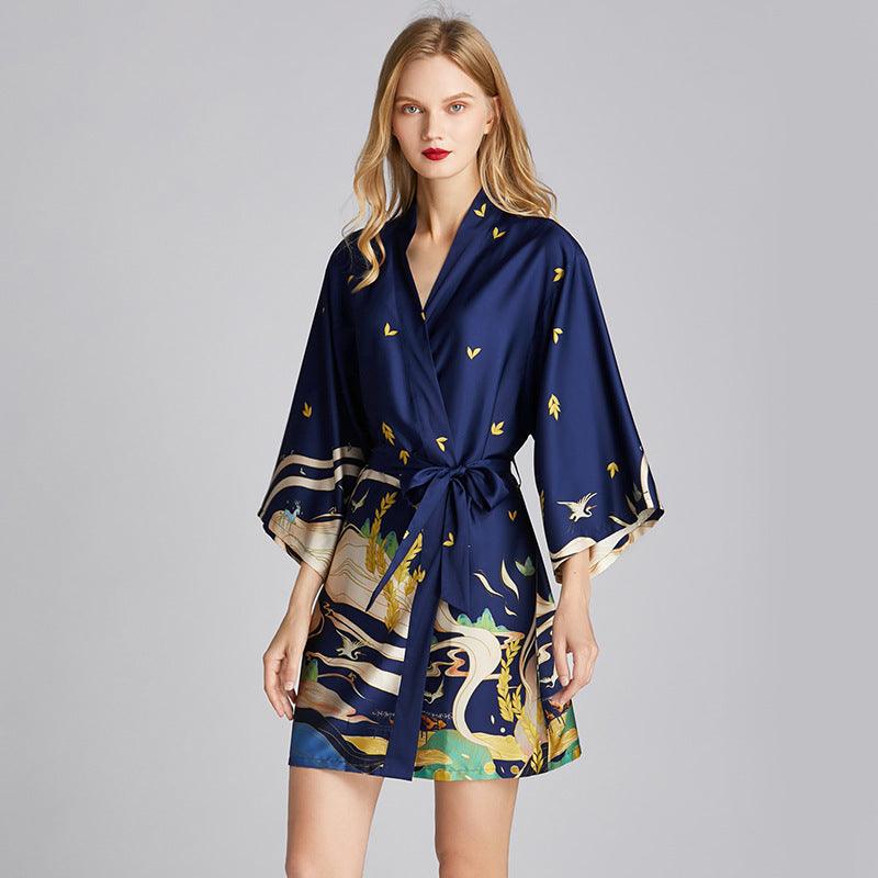"Summer Serenity" Silk Robe - Embrace Cool Comfort and Effortless Elegance - Your-Look