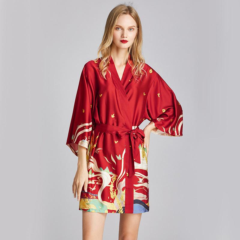 "Summer Serenity" Silk Robe - Embrace Cool Comfort and Effortless Elegance - Your-Look