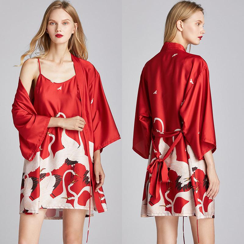 "Summer Serenity" Silk Robe - Embrace Cool Comfort and Effortless Elegance - Your-Look