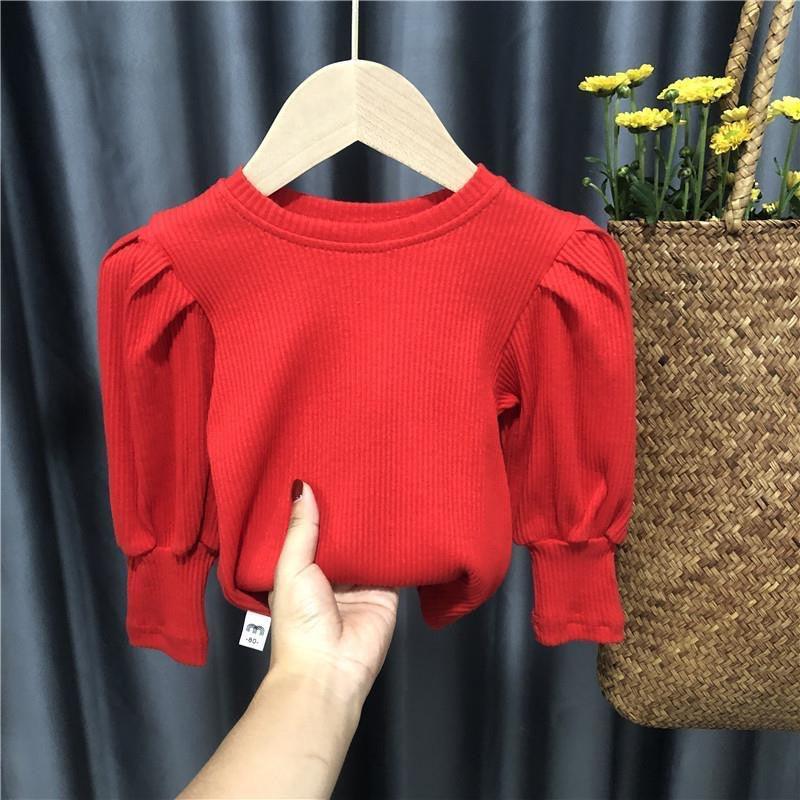 Baby Girl Puff Sleeve Long Sleeve Top Bottoming Shirt - - Your-Look