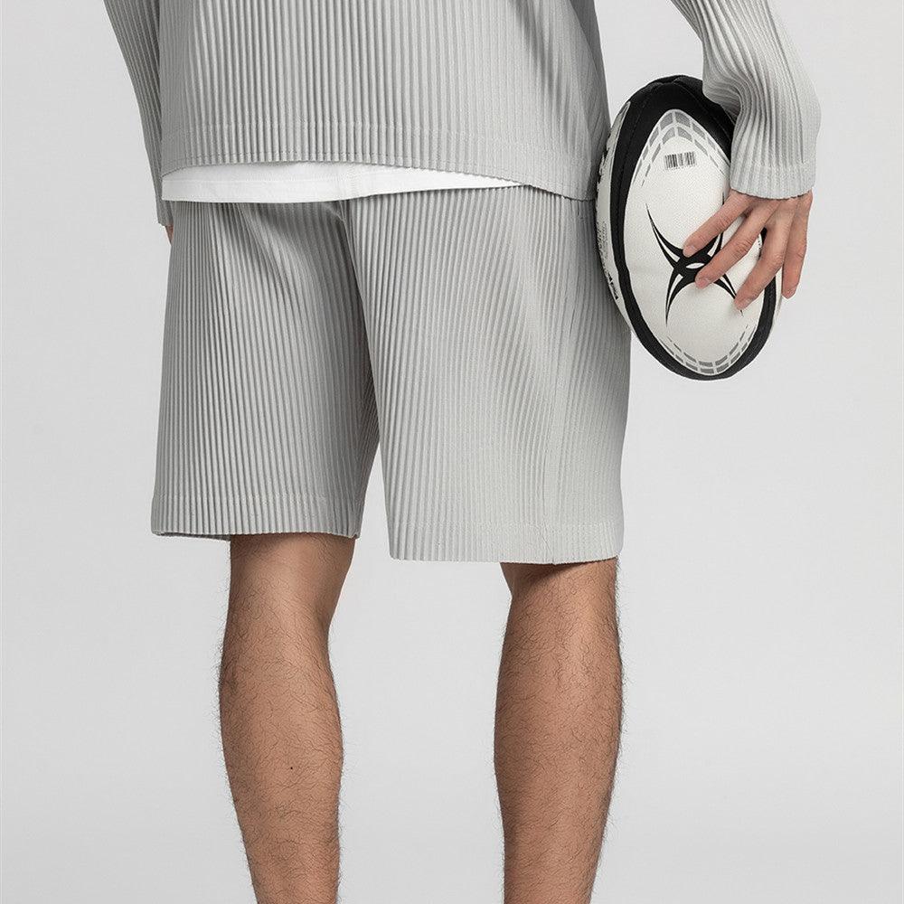 Thin Loose Casual Pants Pleated Elastic Waist Shorts For Men - Fashion - Your-Look