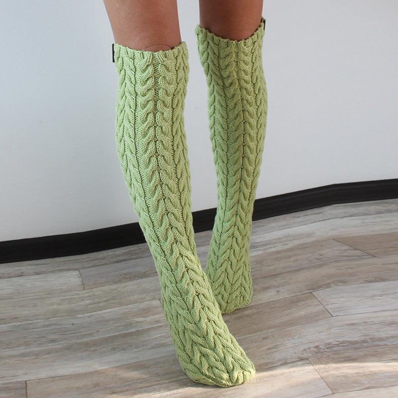 Three-color Twist Mid-calf Knitted Bunching Socks for Women - Your-Look