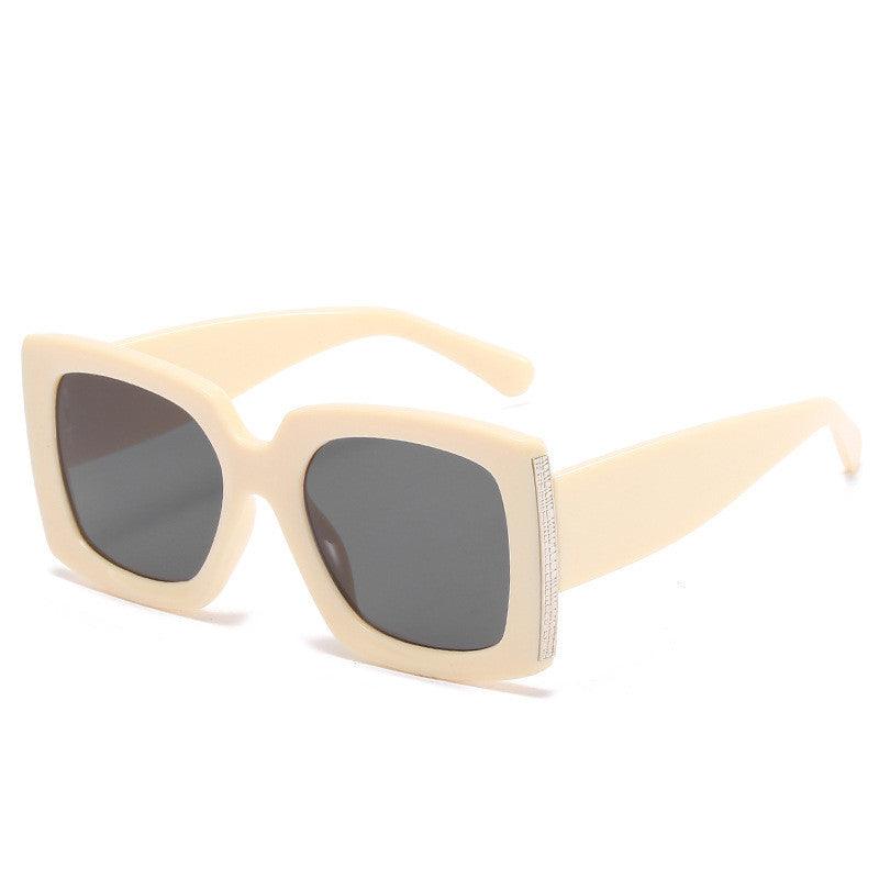 Trendy Large Frame Sunglasses Women Square Bright Black Sunglasses - FASHION - Your-Look