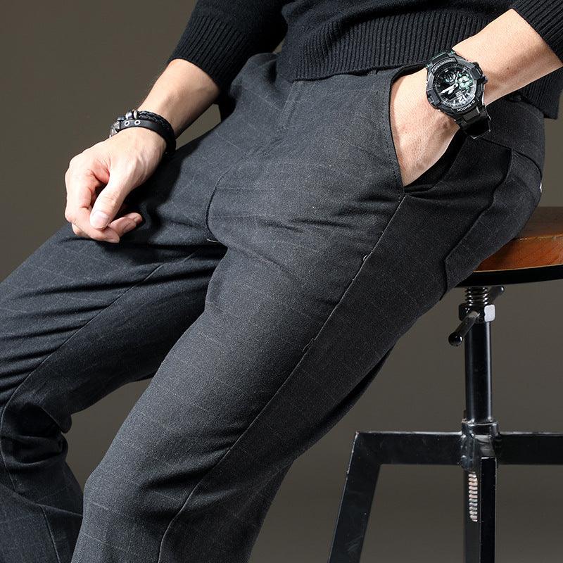 Trendy Stretch Dark Plaid Casual Pants Men - Fashion - Your-Look