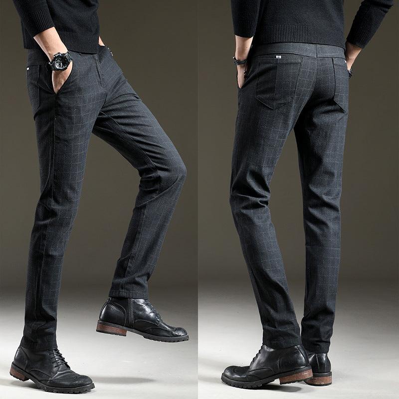 Trendy Stretch Dark Plaid Casual Pants Men - Fashion - Your-Look