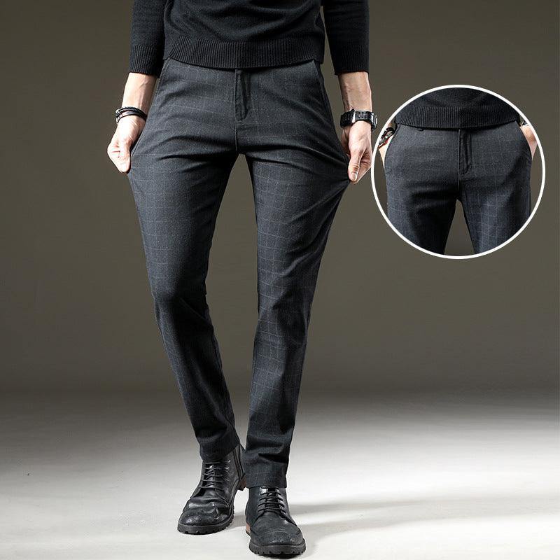 Trendy Stretch Dark Plaid Casual Pants Men - Fashion - Your-Look