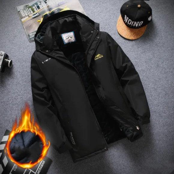 Autumn And Winter Zipper Casual Regular Side Seam Waterproof Fleece Lined Thickened Breathable Jacket - - Your-Look