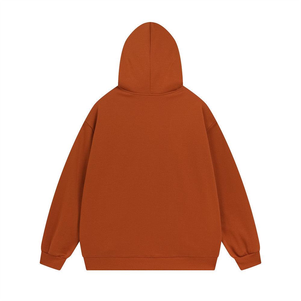 "Urban Elegance" Chain Embroidery Letters Velvet Padded Hooded Sweatshirt