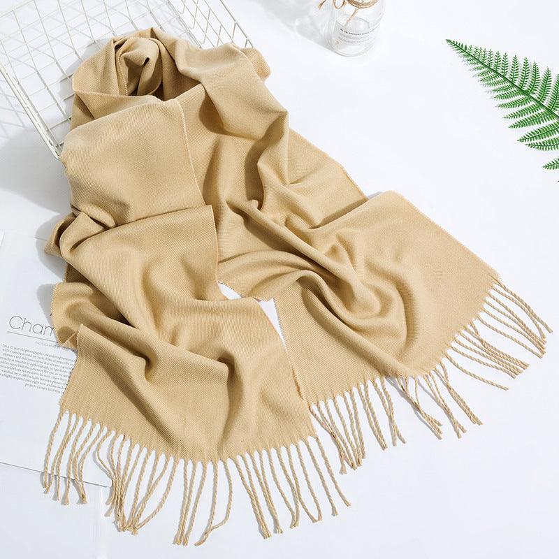 Versatile Tassel Solid Color Scarf: A Fashion Essential for Women - Your-Look