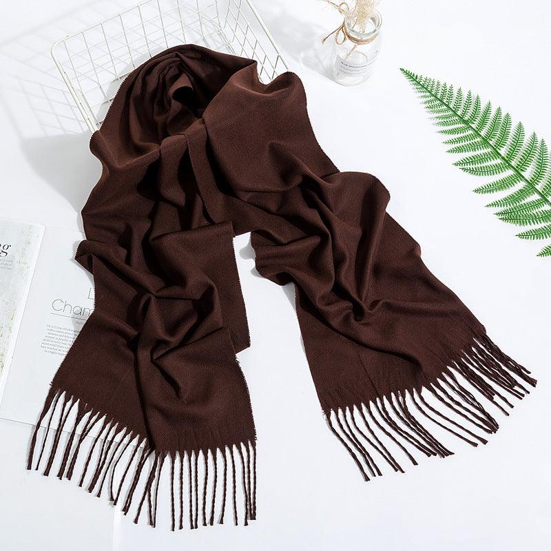 Versatile Tassel Solid Color Scarf: A Fashion Essential for Women - Your-Look