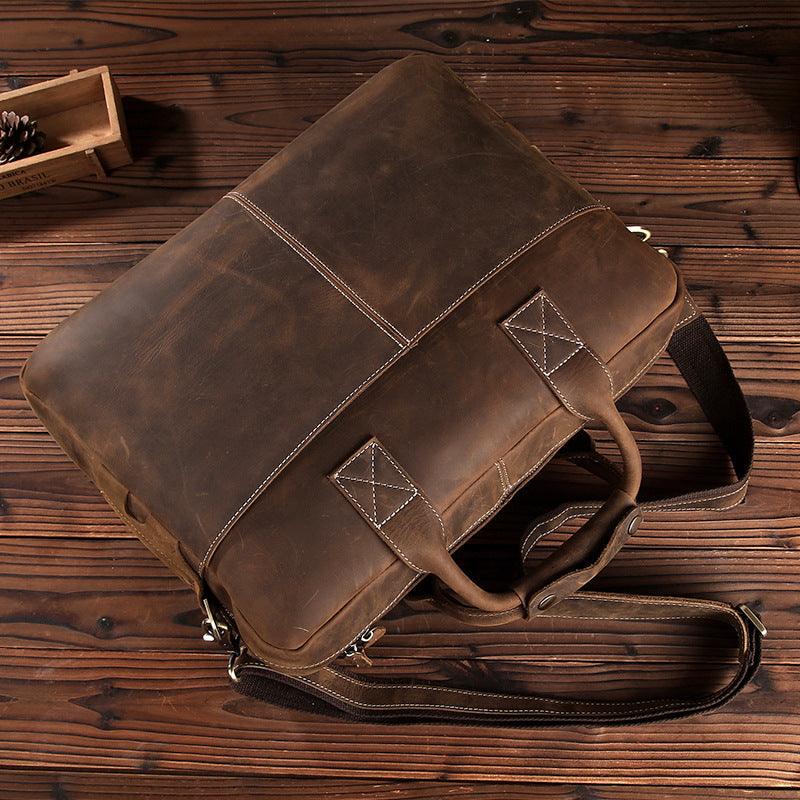Embrace Timeless Elegance: Vintage Crazy Horse Leather Men&