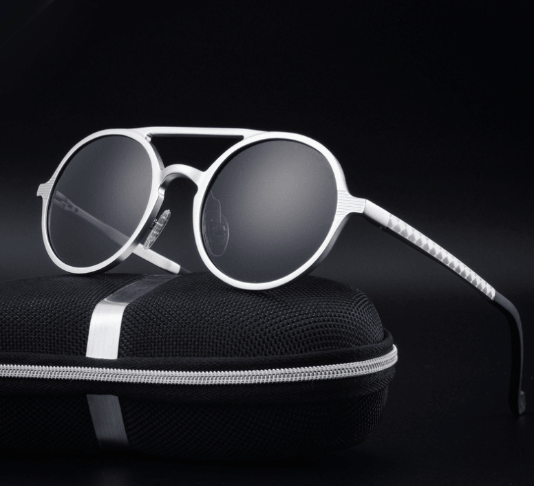 Vintage Round Frame Polarized Driving Sunglasses for Men